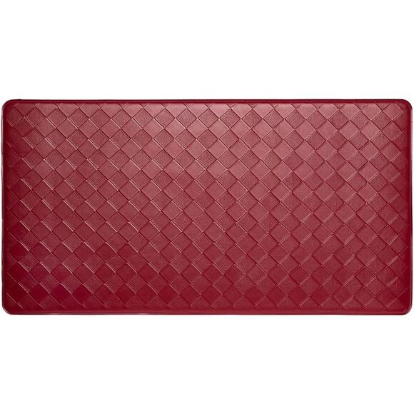 Home Dynamix Trenton Solace Traditional Diamond Textured Kitchen Mat, Red, - Picture 1 of 6